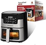 Air Fryer 10-in-1, 5.3QT Compact Oil Free Cooker with Visible Window & Dishwasher Safe Basket，Healthy Cooking, Digital Control for Family
