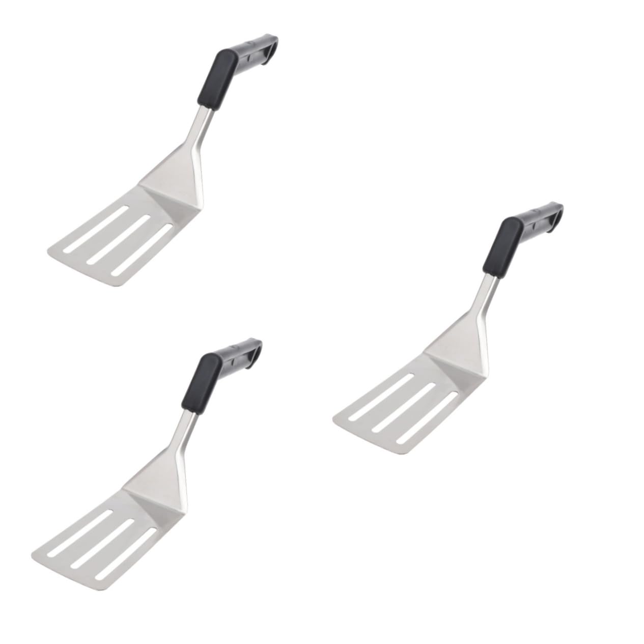 MAGICLULU 3stücke Edelstahl Steak Spatel Mit Schlitz Kleiner Pfannenwender Für Fleischzubereitung Der Küche Ergonomischer Griff Zum Abtropfen Von Öl Und Flüssigkeiten