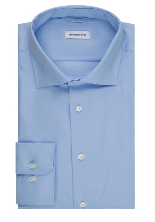 Chemise de bureau Seidensticker manches longues bleu clair col New Kent
