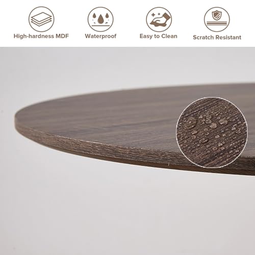 Mesa de café para salón redonda pequeña de 80cm estilo moderno 5