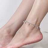 Meilanduo 925 Sterling Silver Jingle Bells Bead Chain Charm Bracelet/Anklet, Dual Purpose of Anklet & Bracelet - Up to 10.5' inch - for Women