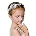Produktbild IYOU Prinzessin Weiße Blume Kopfschmuck Perlenhaar Kleid Kristall Braut Hochzeit Haarschmuck für Mädchen