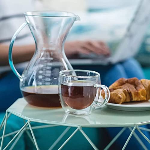 Image of ANKUL Heat Resistant Double Wall Glass Coffee Mugs Clear Insulated Coffee Glass, Cappuccino Cups, Latte Cups, Beverage Glasses (250 ML Cup, 6)