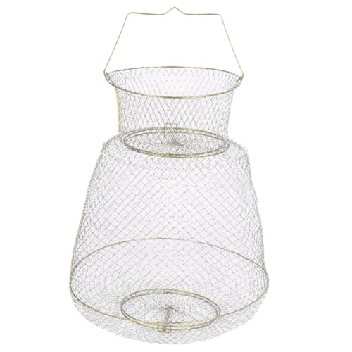 Happyyami Fishing Guard Cage Durable Metal Basket for Fishing Protective Catch Cage for Shrimp Compact Design for and Transport for Adventures