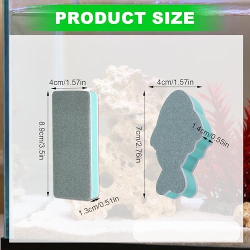 6pcs Fish Tank Cleaning Tools, Double-Sided EVA Aquarium Sponge Brush Glass Aquarium Scrubber Cleaner Sponge for Home Kitchen Office Car Glass - 1