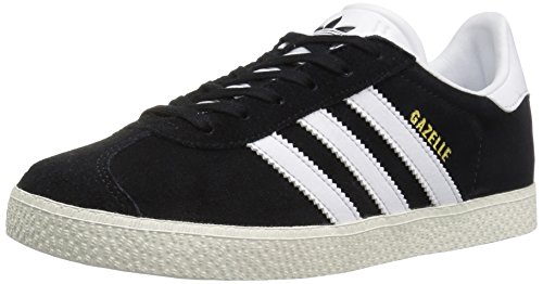 adidas Originals Kids Unisex-Child Gazelle Sneaker, Black White Gold Metallic, 6
