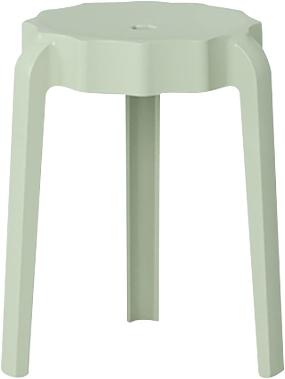 Plastic Stool, Stackable Shoe Changing Stool, Simple Round Dining Chair, Multipurpose Backless Stool for Dining Room, Bedroom, Living Room, Entryway,Green