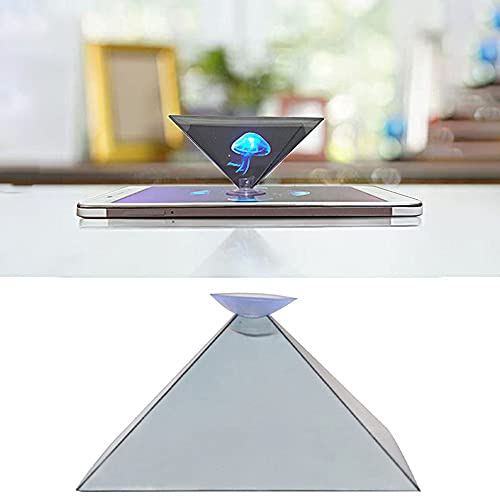 YWILLINK 3D Hologram Pyramid Display Projector Video Stand Portable for Smart Mobile Phone … (5pcs)