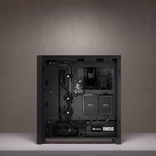 Corsair iCUE 4000X RGB Tempered Glass Mid-Tower ATX Case (Tempered Glass Side and Front Panels, RapidRoute Cable Management System, Spacious Interior, Three Included 120 mm RGB Fans) Black