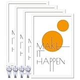 ijuerybai 11x17 Picture Frame Set of 4, White 11 x 17 Poster Frame High Transparent Wall Gallery Poster Canvas Photo Frames for 11 by 17 inches