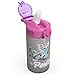 Zak Designs Paw Patrol Skye - Stainless Steel Water Bottle with One Hand Operation Action Lid and Built-in Carrying Loop, Straw Spout is Perfect for Kids (15.5 oz)