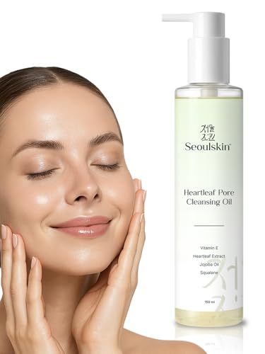 Image of SeoulSkin Heartleaf Cleansing Oil | Oil Cleanser for Face & Makeup Remover | Removes Waterproof Makeup, SPF & Dirt | Gentle Face Wash for Oily & Sensitive Skin | Non-Stripping Formula | 150 ml