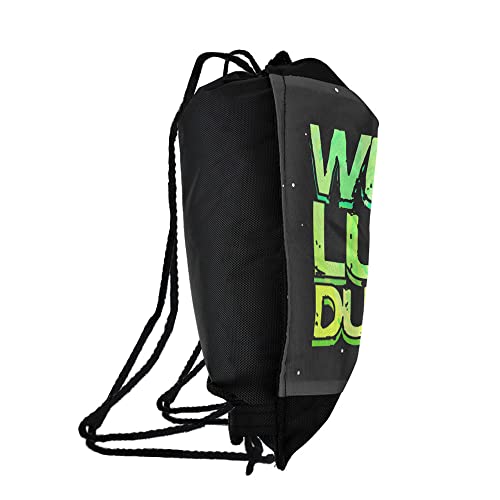 LOGOVISION Rick And Morty Wubba Lubba Dub Dub Drawstring Backpack Sports Bag Sackpack 17" x 13", Perfect for Gym, Yoga or Practice2