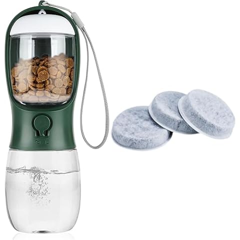 AVELORA Dog Water Bottle + Filter for Dog Water Bottle,Pet Water Bottle for Walking On The Go, Puppy Gift.Hiking Accessories, Dog Water Carrier Cover