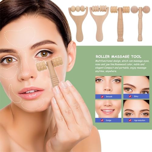 Toyvian 4 Pièces Rouleau De Massage En Bois Masseur De Cou Et D’Épaules Compact Outil De Massage Manuel Pour Usage Quotidien Maison Et Voyage Pour Soulager La Fatigue – vue 6