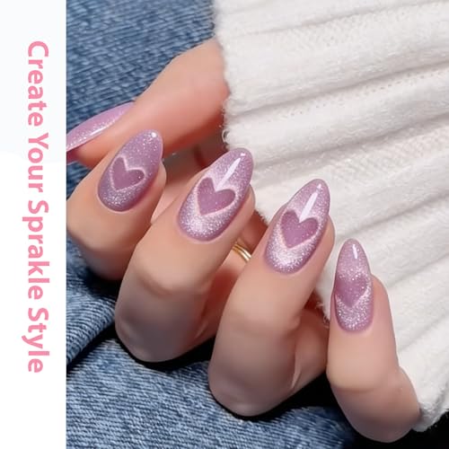 Image of Modelones Cat Eye Gel Polish Nail Magnet, 8-in-1 Cat Eye Magnet Tool for Gel Nails Strong Magnetic Nail Art Wand with Steel Ball, Glass Bead& French Tip&Clover Cateye Multi-Effect Magnets DIY Salon