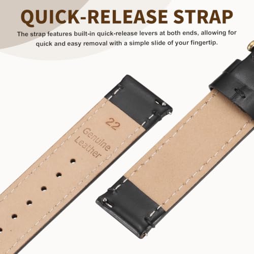 Correa de reloj de cuero de 22 mm intercambiable para cambiar de estilo 4