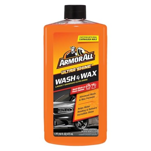 Armor All Ultra Shine Car Wash and Wax, Car Wax and Cleaner for Cars, Trucks and Motorcycles, 16 Fl Oz