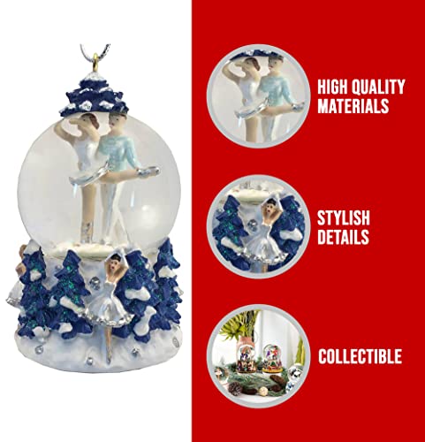 Nutcracker Ballet Gifts, Mini Snow Globe Ornament, Nutcracker Ballet Christmas Decorations Of The Snow Queen, Ballerina Xmas Baubles For Holiday Home Decor, 4.5 Inches 45Mm #TOP2