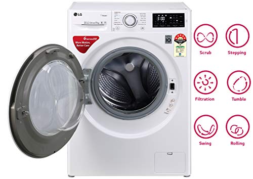 LG 8 Kg Inverter Fully-Automatic Front Loading Washing Machine (FHT1208ZNW, White) - Image 5
