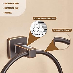 WOLIBEER Bronze Towel RingBathroom Hand Towel Holder Wall MountOil Rubbed Towel Rack Rustic Towel Hanger ORB Farmhouse Bathroom Accessories