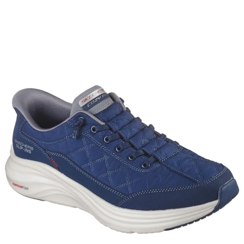 Baskets à enfiler Skechers homme chaussure confort sans lacet bleu marine 9 wide