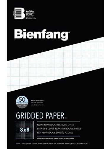 Bienfang Designer Grid Paper Pad, 8X8 Cross Section, 11 X 17 Inches, 50 Sheets #TOP4