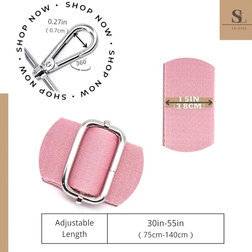 Image of S&loyoe Thickened Solid Color Purse Straps Replacement Crossbody Bag Strap Adjustable Wide Guitar Straps for Handbags 1.5inch