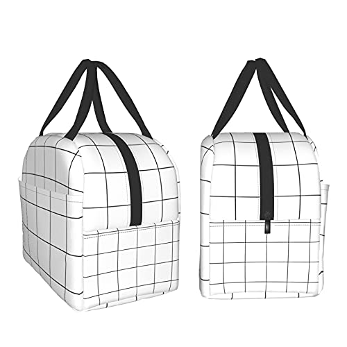 Aisquw BLACK-48 White Checkered Bags thumb #3