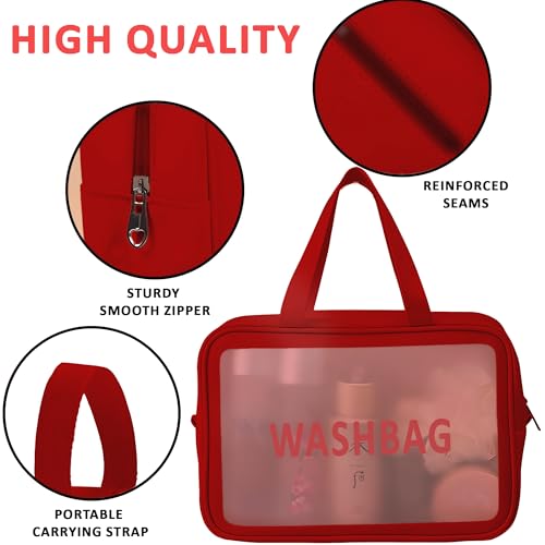 Image of Kuber Industries Pack of 2 Makeup Organizer Bag with Zip & Hand Strap | (3 Pouches Each) Travel Washbag Pouch for Men & Women | Skincare, Vanity Cosmetic & Toiletry Organiser Box | Black & Maroon