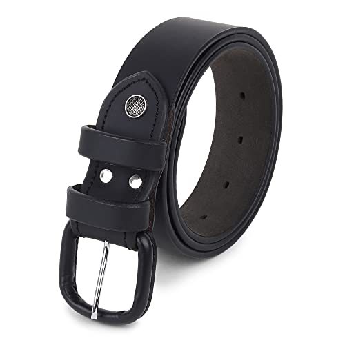 Image of Handmade Genuine Leather with Leather Covering Buckle Belt for Men's /Boys. Color - Brown /Black ||Waist Size 28 to 46|| ||CSBL-CVRBKL-08-1||
