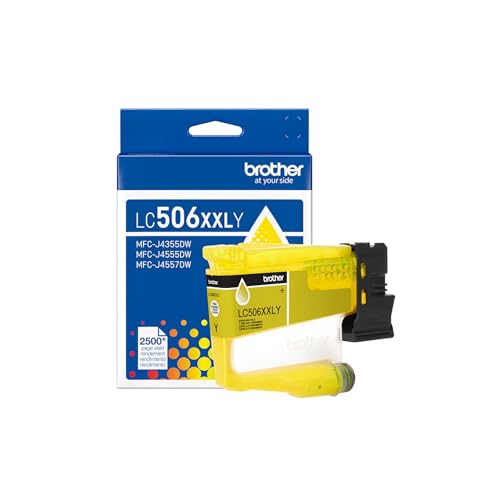 Image of Brother Genuine LC506XXLY Super High Yield Yellow Ink Cartridge (for use INKvestment 4355, 4555, and 4557 Printers)