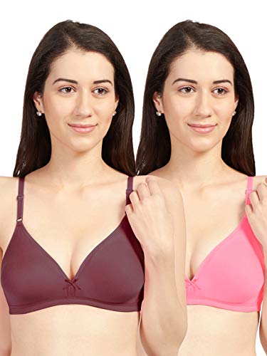 Image of SONARI Omania Womens Non-Padded Cotton Polyester Bras - Solid, Non-Wired, Medium Coverage, Hand Washable (Pack of 2)