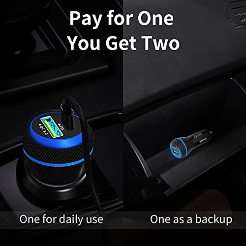 2 Pack 20W/25W Usb C Fast Car Charger, Aymla Compatible For Iphone 13/12/11/Pro/Max/Xs/Xr/X/8/Plus/Se 2020, Ipad Pro/Air/Mini, Samsung Galaxy S21/S20 Super Fast Charging Cigarette Lighter Usb Charger #TOP3