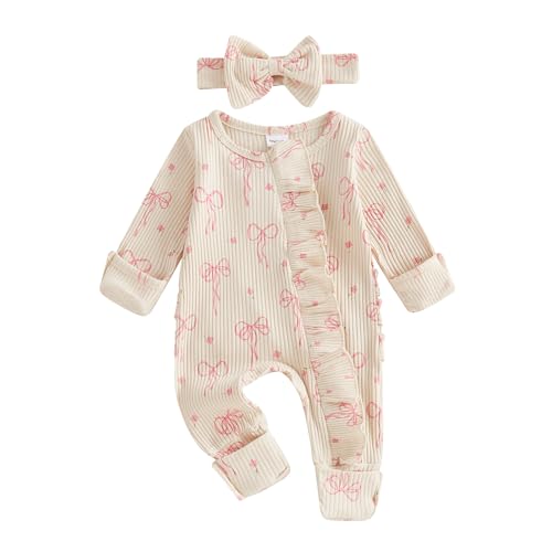 Socutebabe Newborn Baby Girl Coming Home Outfit Ruffle Rompe