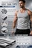 3PK Mens Sleeveless Vests 100% Cotton Gym Top Summer Training Gym Bodybuilding Tank Tops Basic Plain Colour Casual Undershirt (M, Grey) #4