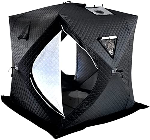 Tente de pêche sur glace avec trou de cheminée abri camping hiver 3 couches