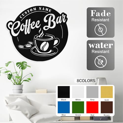 Image of Personalized Coffee Bar Metal Sign, Custom Coffee Signs, Custom Coffee Name Signs for Cafe Station, Coffee Wall Art Decor for Kitchen, Cafe Shop Decor, Cafe Lover Gift