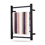 Toallero eléctrico Negro, Calentador de Toallas, Toallero eléctrico de Acero Inoxidable en Aerosol Montado en la Pared Toallero de baño, 23.6 * 17.7 *...