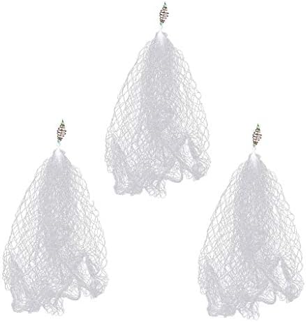 Mullue 3pcs Rod Cast Fishing Net Fish Trap Play Trap Design Fishing Mesh Net No Need Hooks Fish Minnow Crawfish Crab Trap Lobster Shrimp Baits Cast Mesh Trap (L-9 for mesh Width: 45mm)