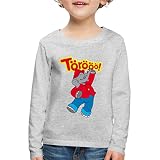 Spreadshirt Benjamin Blümchen Tanzend Törööö Kinder Premium Langarmshirt, 98-104, Grau meliert