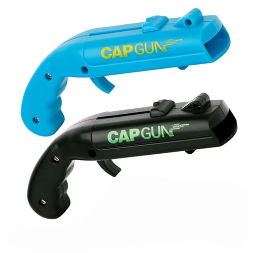 Novelty Cap Gun Style Bottle Opener - Realistic Construction with Ergonomic Grip for Beverages, Themed Parties & Gifts (Black Blue)
