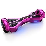 Starship Hoverboard with Bluetooth Speaker, Chrome Color Self Balancing Scooters with Science Fiction Design and 6.5 inch LED Wheels (Chrome Pink)