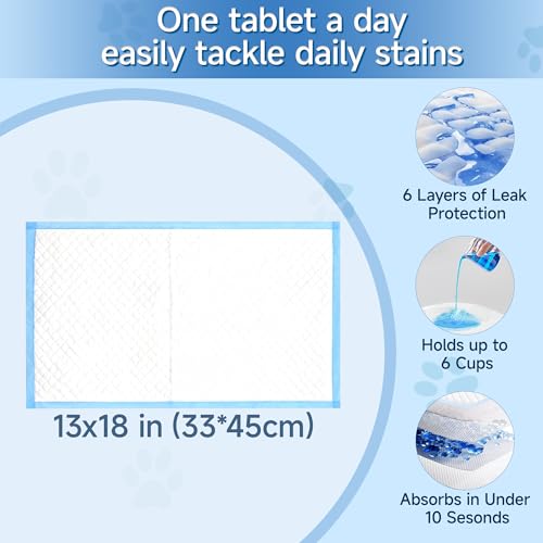 Woonono Puppy Pads Training Pads,Super Absorbent,M,13"X 18",100 Count Disposable Dog Pee Pads by WOONONO - Used condition - Image 2