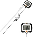 efengcook Candy Thermometer Deep Fryer Oil Thermometer with Clip - Best Long Frying Thermometer for Turkey Fryer Tall pots Fry Cooking (Black Digital Thermometer)