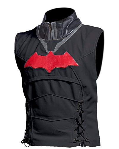 Men's Faux Leather Bat Style Vest