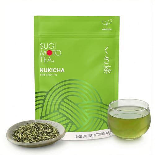 SUGIMOTO TEA Japanese Kukicha Stem Green Tea Loose Leaf 3.0 oz (86 g)