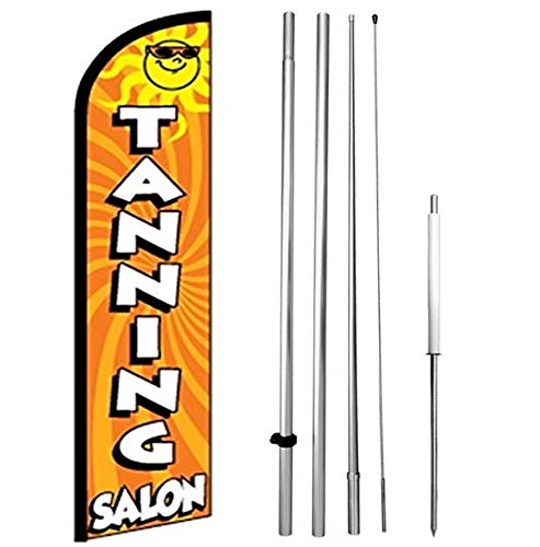Tanning Salon Windless Feather Swooper Flag Banner Sign Kit yf-h
