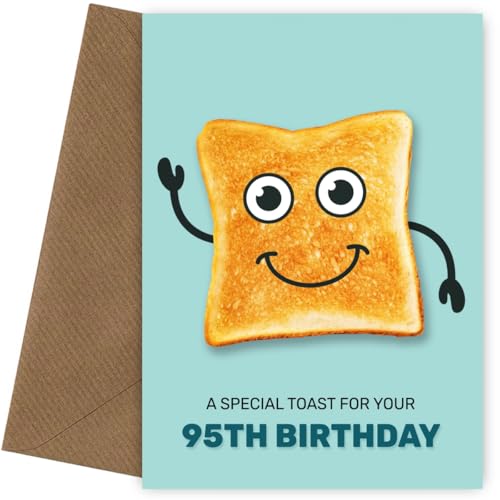 Funny 95th Birthday Card for Men and Women - Grandparents, Nanny, Grandad 95th Birthday Cards - Humorous Bday Toast for Him or Her, Funny Bday Card