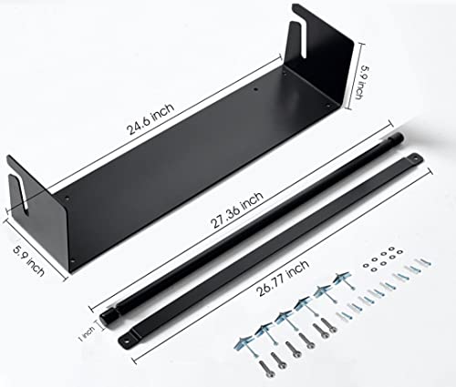 Wall Mounted 24 Inch Kraft Paper Roll Holder & Dispenser With Cutter Bar Wall Hanging Decoration For Cafe, Artist Studio, Office, Living Room - Fits 24” Paper Roll - Black #TOP1